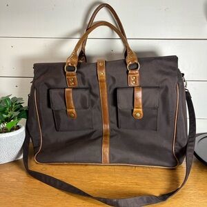 FIORENTINO Vintage Canvas Bag with Faux Leather Trim